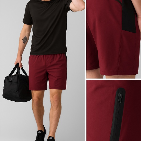 RXB Athletic Red and Black Shorts Modern Design - Picture 1 of 4